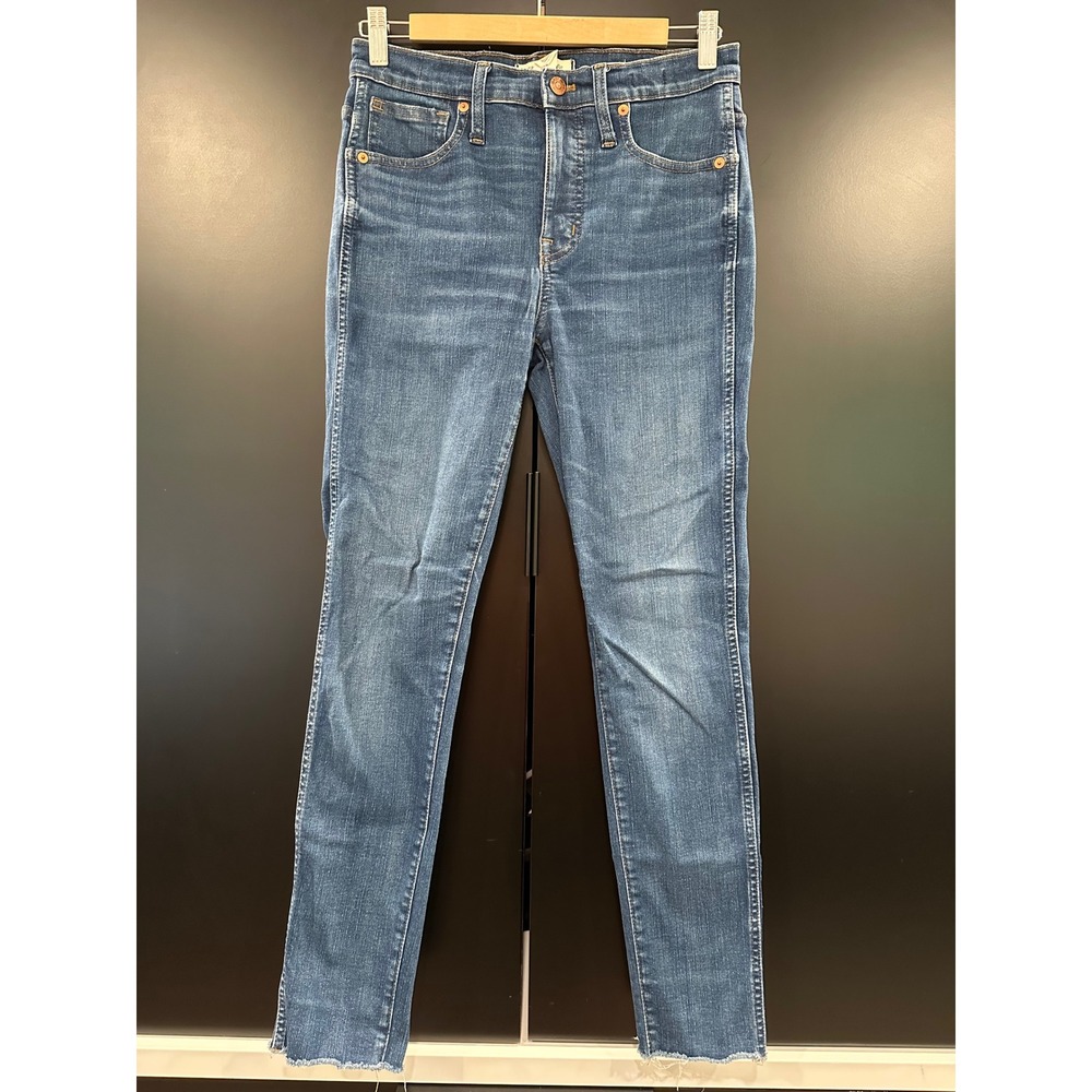 Madewell 9 High-Rise Skinny Jeans Blue Raw Hem J6515 Size 28